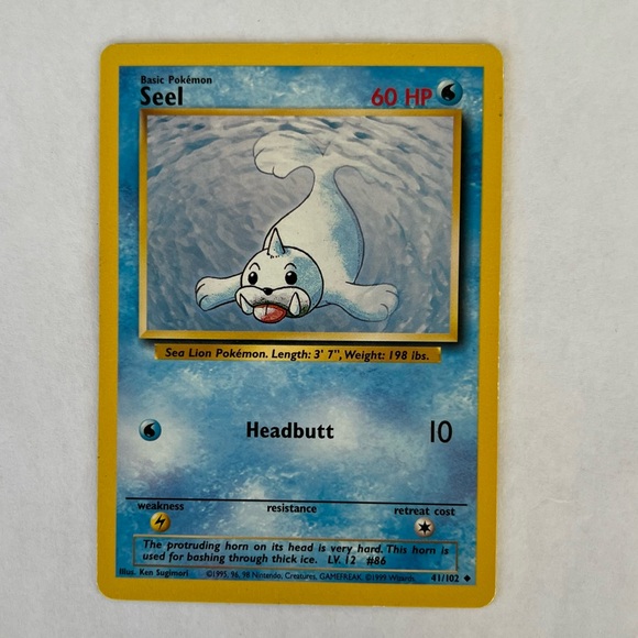 Pokemon Other - Vintage Pokemon Seel Playing Card